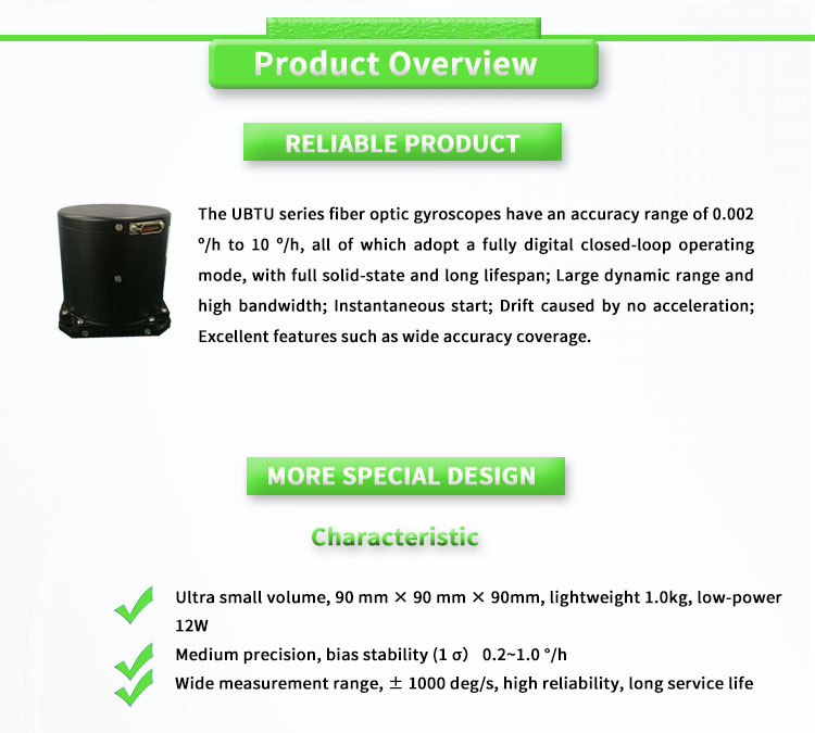 UBTU500 Navigation and Attitude Reference System with Fiber Optic Gyroscope Sensor