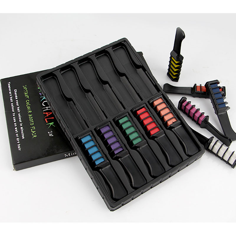Kids Safe Hair Chalk Comb Set Washable Hair Dye Chalk for Temporary Hair Color Salon