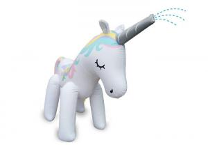 China Stock Sale Inflatable Water Spray Unicorn Cute White Rainbow Inflatable Giant Unicorn Doll wholesale