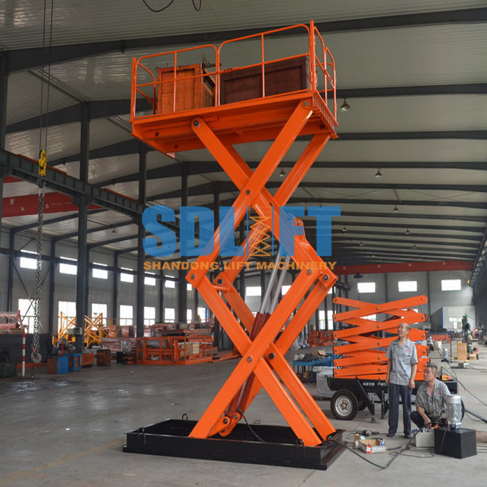 2t 3m Self Leveling Scissor Lift Hydraulic Material Handling