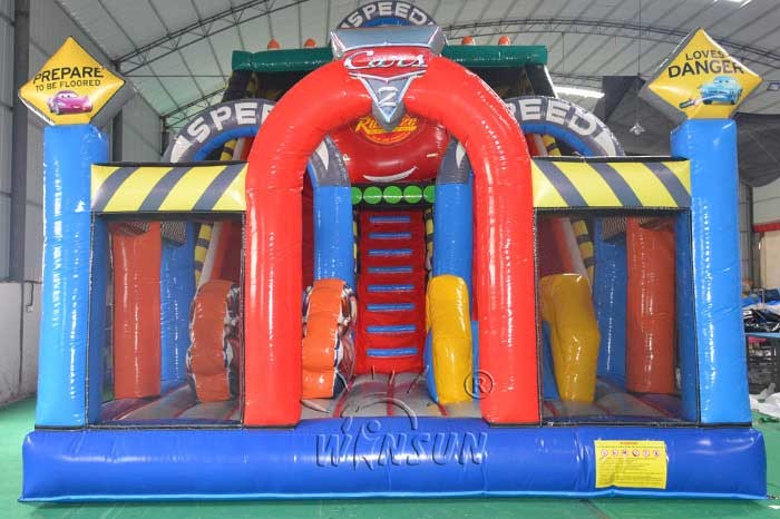 McQueen Inflatable Dry Slide For Adults / Children Customized Size Available