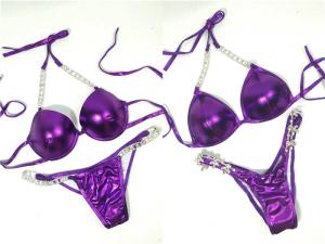 China Shiny NPC Bikini Competition Suits , Metallic Competition Swimsuits wholesale