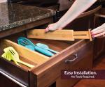 Set of 4 Bamboo Wooden Adjustable Drawer Divider