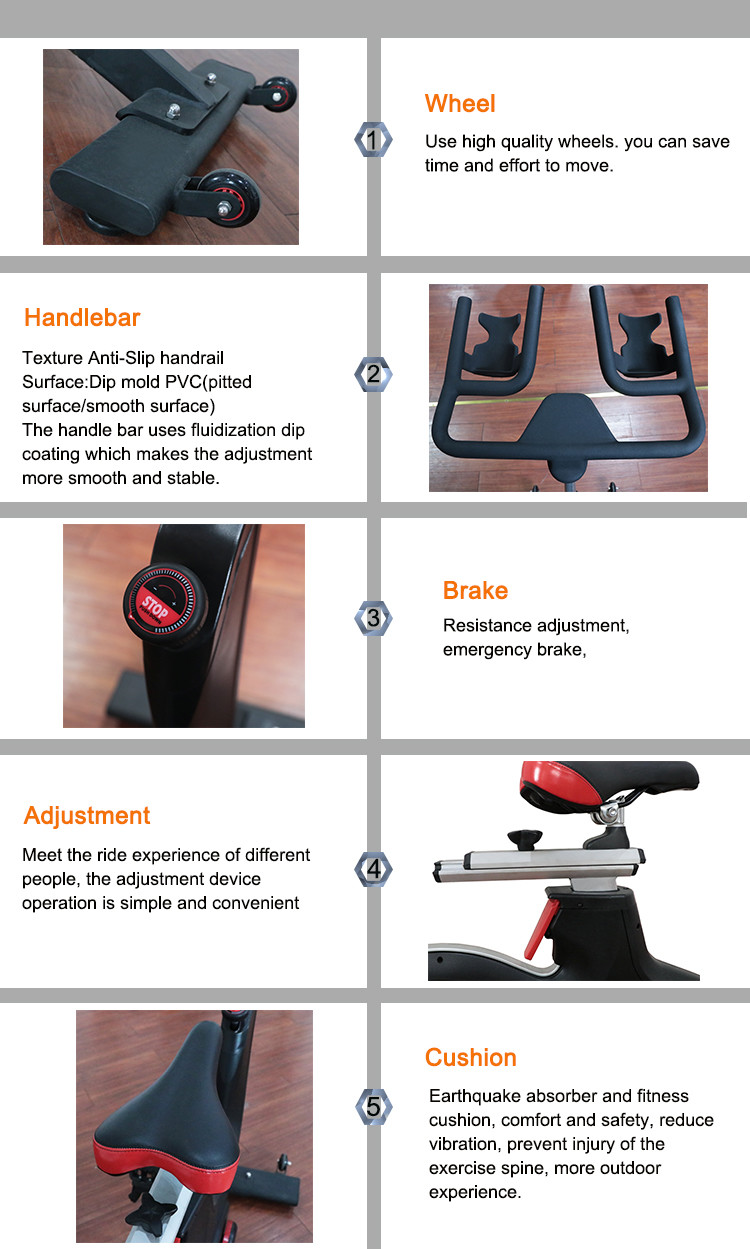 Professional Magnetic Gym Spin Bike Commercial Grade Fitness Equipment