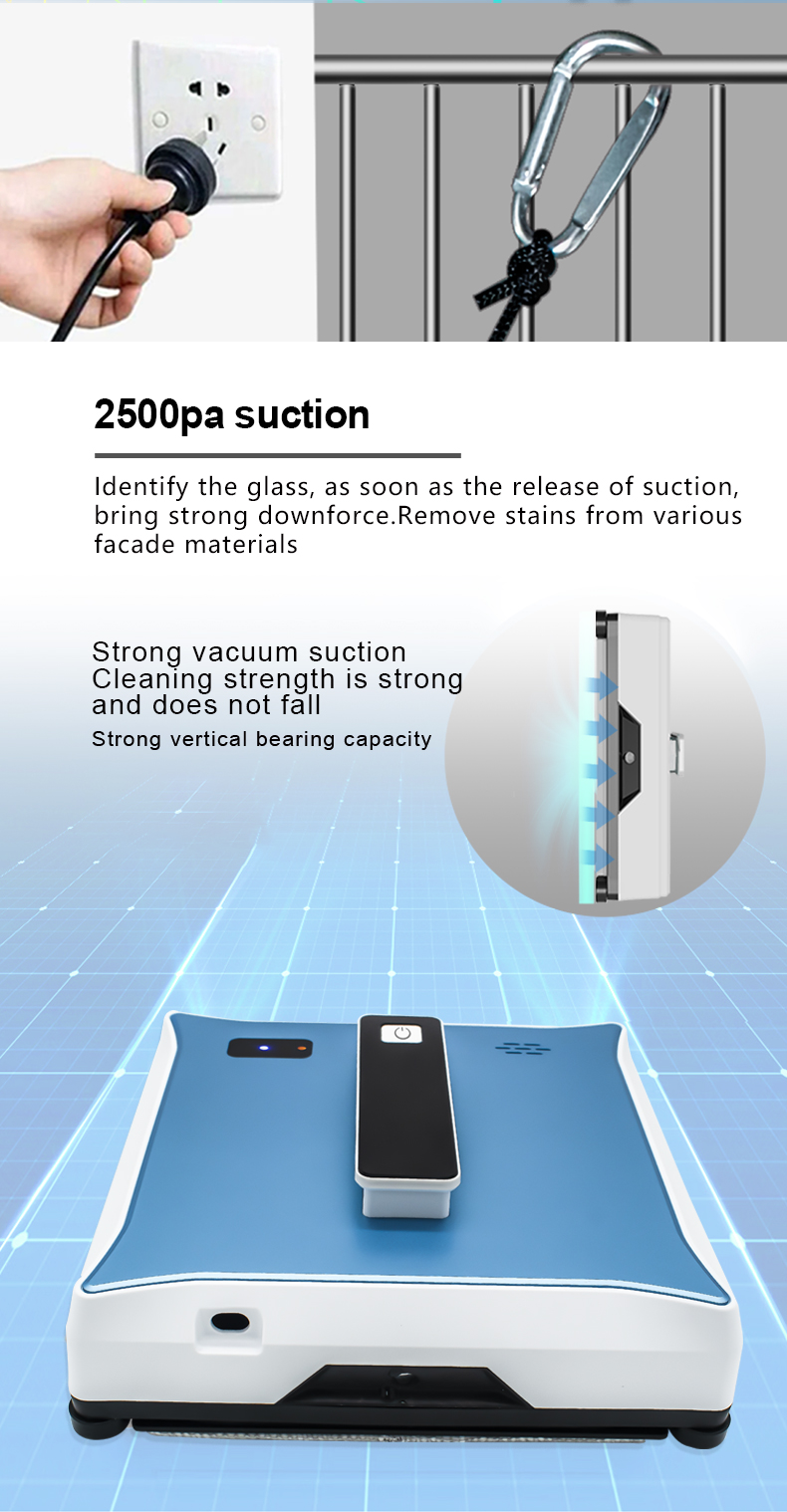 Intelligent Robot Window Vacuum Cleaner with 3 mins/m2 Cleaning Speed 216*216*65mm