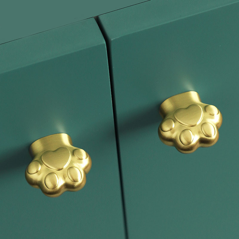 Brass Solid Cat Paw Cabinet Drawer Handle And Knob Wardrobe Pulls