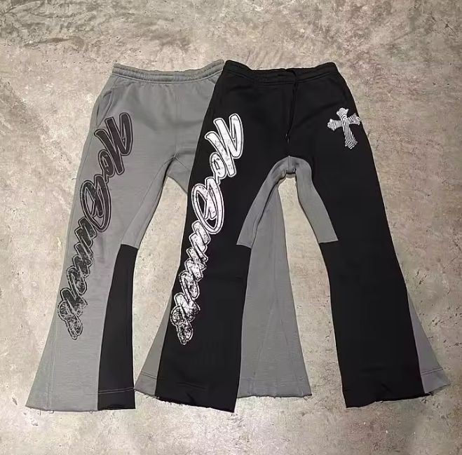 Breathable Joggers Track Pants 100% Cotton Custom Sweat Pants Flared Sweatpants for Men