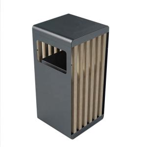 China Commercial W400mm 45L Outdoor Wooden Trash Can wholesale