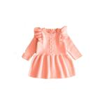 Toddler Girls Knitted Sweater Boutique Princess Dress Pink Mini Dresses For