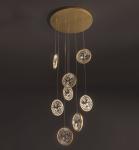 Luxury Crystal Chandelier For Staircase Gold Black Home drop light circle led