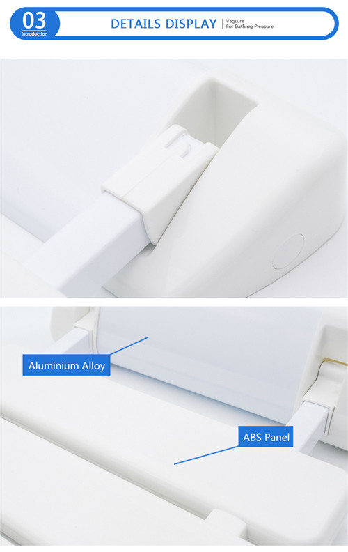 Spa White Wall Mounted Shower Seat 32.5*32.5*10cm Size For Bathroom / Balcony