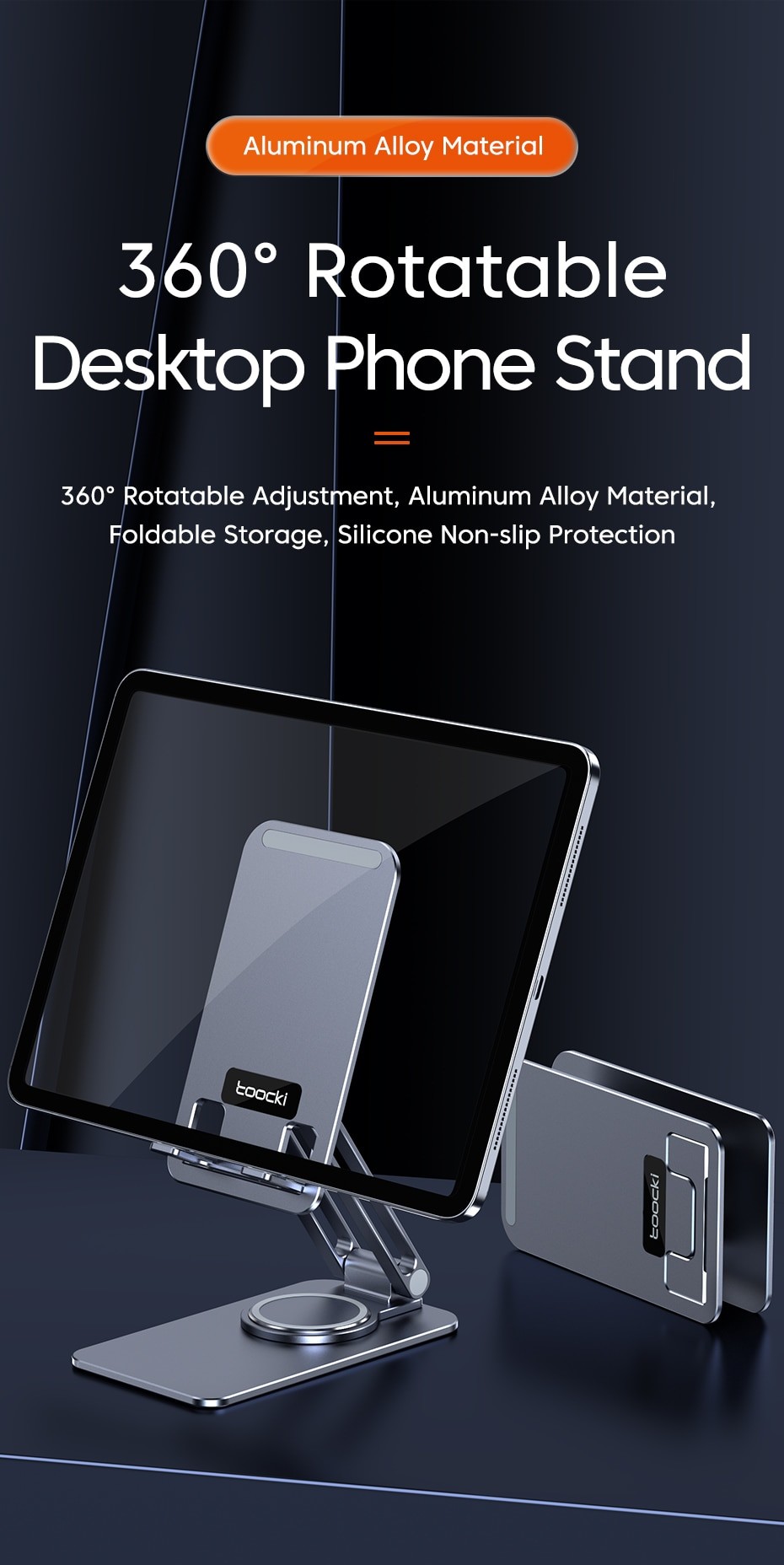 Foldable Phone Holder Stand Aluminum Alloy Desktop Tablet Holder