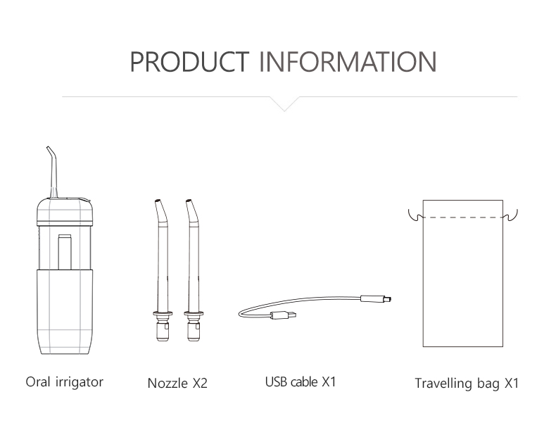 Mini Ipx7 165ml Water Tank Water Flosser Oral Irrigator With 2 Tips