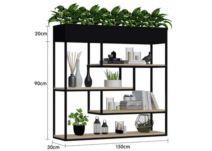 Delicate Balcony Flower Pot Shelf , Plants Metal Garden Shelves Multi Functional Fence