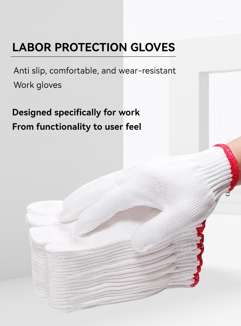Customized Cotton/Polyester Work Gloves for Industrial Protection Length 19-24cm