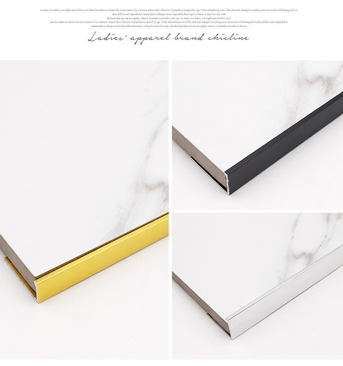 Brushed Ceramic Tile Metal Edge Trim , 8.5mm Aluminum Trim Tile L Shape