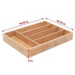 5-slot bamboo kitchen cutlery drawer organizer