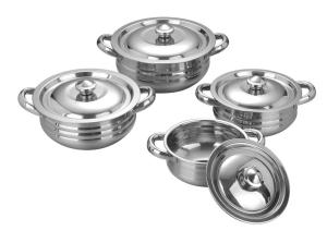 China Mirror Finished Stainless Steel Pots And Pans Set , Stainless Steel Cooking Set wholesale