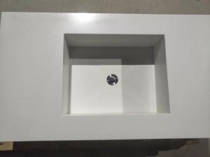 China White quartz integral basin sink for hospitality renovation wholesale