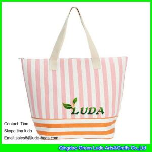 China LUDA new straw beach bag totes striped paper straw handbags wholesale