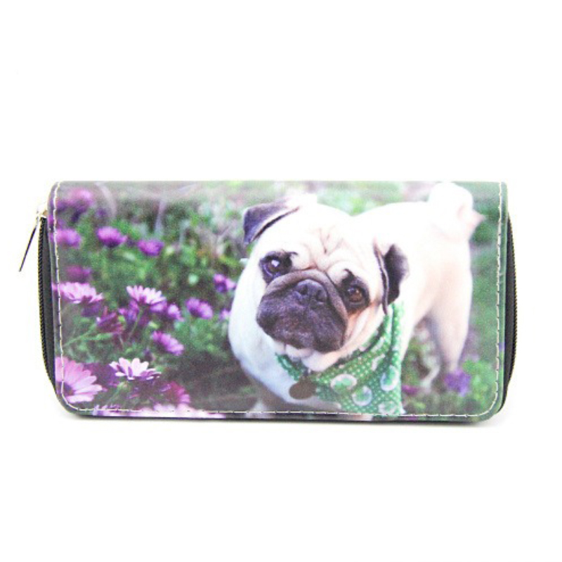 Customized Slim Floral Print PU Leather Credit Card Holder with Customized Color Design
