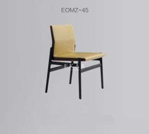 China Simple Design Upholstered Restaurant Yellow Leather Dining Chair wholesale