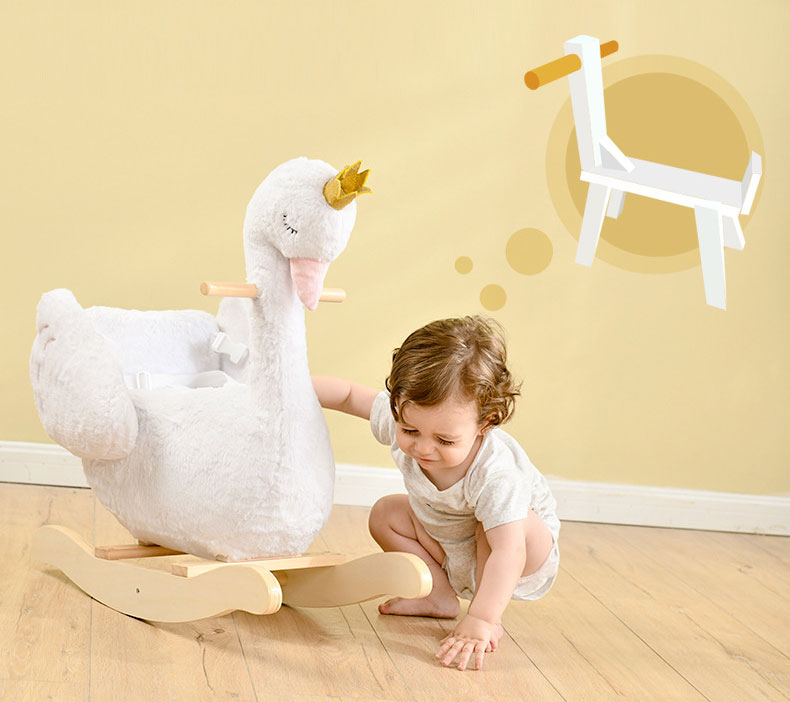 Rocking Horse Toddler Ride-On Toy Solid Wood Unisex 0-24 Months Great for 1-5 Year Old Boys Girls