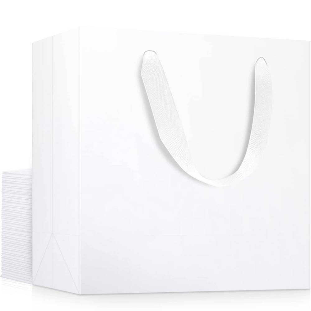 Custom Color Accepted Ribbon Handle Paper Bag for Luxury Clothing Boutique Gifts