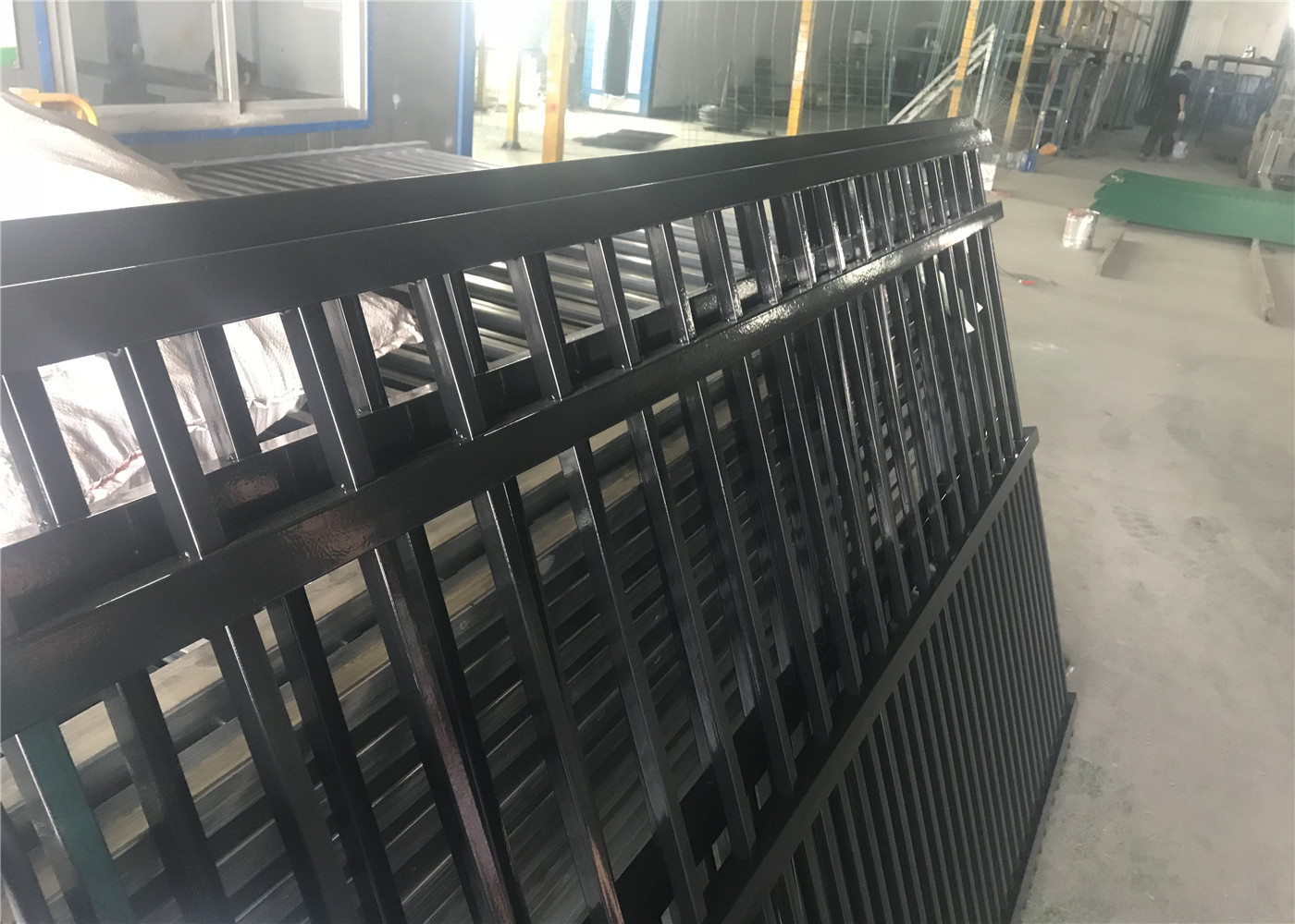 2.1mx2.4m Australia Black Heavy Duty Welded Security garrison steel picket fencing/Garrison Fence Panel