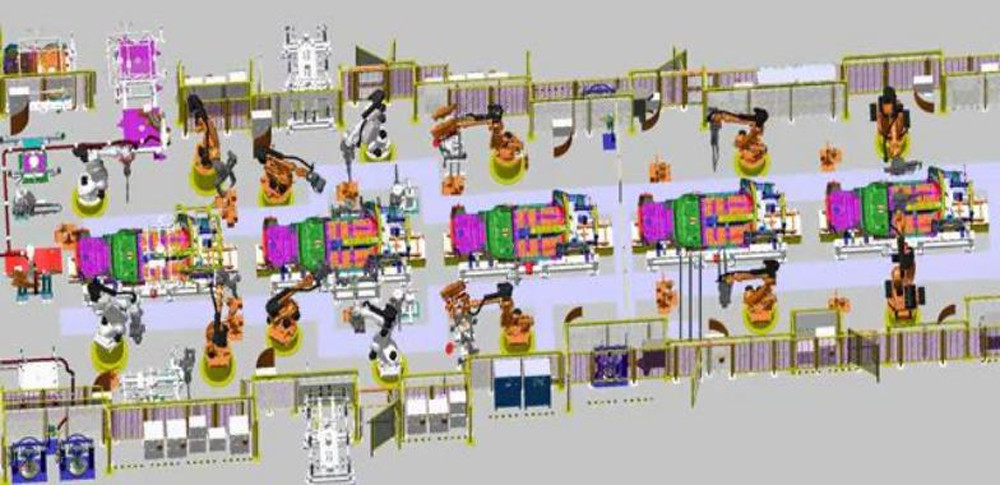 Integrated Body Shop And Assembly Shop Robotics Automation Solution Automotive Production Line Turn Key Project