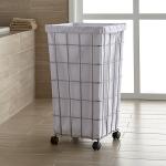 Heavy Gauge Steel Lined Wire Laundry Basket Hamper with Wheels , Wire Bath