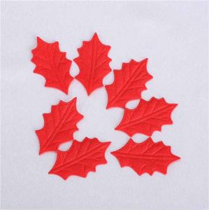 China Non Woven Fabric Christmas Party Crafts Red Holly Leaves Customized Size wholesale