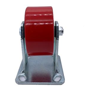 China 6 Inch Rigid Red Polyurethane Tread Heavy Duty Caster wholesale