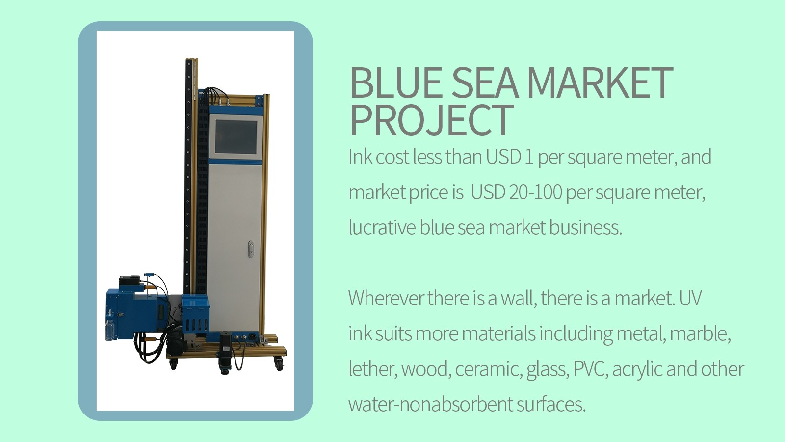 Slim Vertical 1.4m Uv Wall Printer Built In Ipad Computer