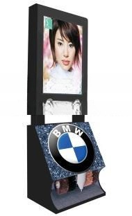 floor standing shoe polishing machine with 32inch LCD digital advertising display