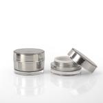 Grey Plastic Plating Cosmetic Cream Jars Plastic Makeup Containers 15g 30g 50g