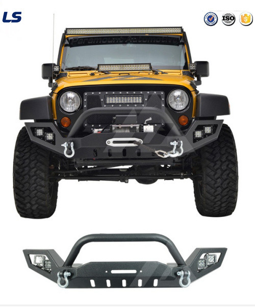 07-16 for Jeep Wrangler Jk Lp3 Full Width LED Power Steel Iron Black Front Bumper
