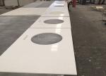 Pure White Quartz Kitchen Worktops 20 / 30mm Thickness Stain Resistant