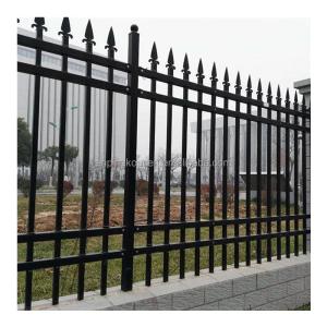 China 3m Black Aluminum Hot Dipped Galvanized Powder Coated Garden Steel Fence Panels With Post wholesale