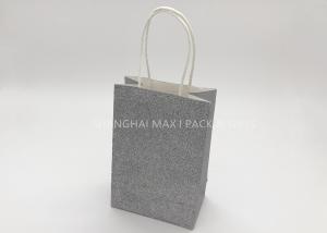 China Funny Silver Christmas Party Gift Bags Full Glittered Paper Twisted Handle Unusual wholesale