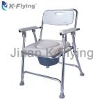 100kg Steel Stable Adult Toilet Chair Folding Elderly Commode Chair