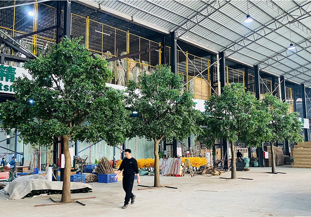 10-13ft Customizable Large Artificial Banyan Ficus Tree With Dense Canopy - Lobby Centerpiece For Commercial Spaces