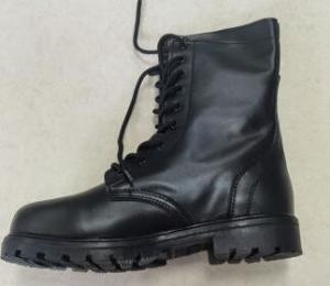 China Lightweight Tactical Black Leather Police Boots Anti Slip wholesale