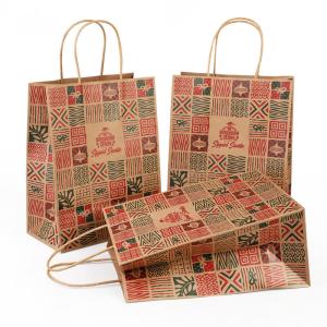 China Recyclable Personalized Customized Mixed Color Kraft Paper Bags Logo Printing Kraft Paper Shopping Bag wholesale