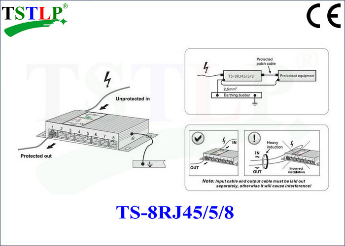 5V 8 Lines 8 Channels Lightning Surge Protector For Lan Cable Network