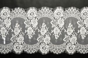 China eyelash lace border/lace edged lace/black/white off lace wholesale