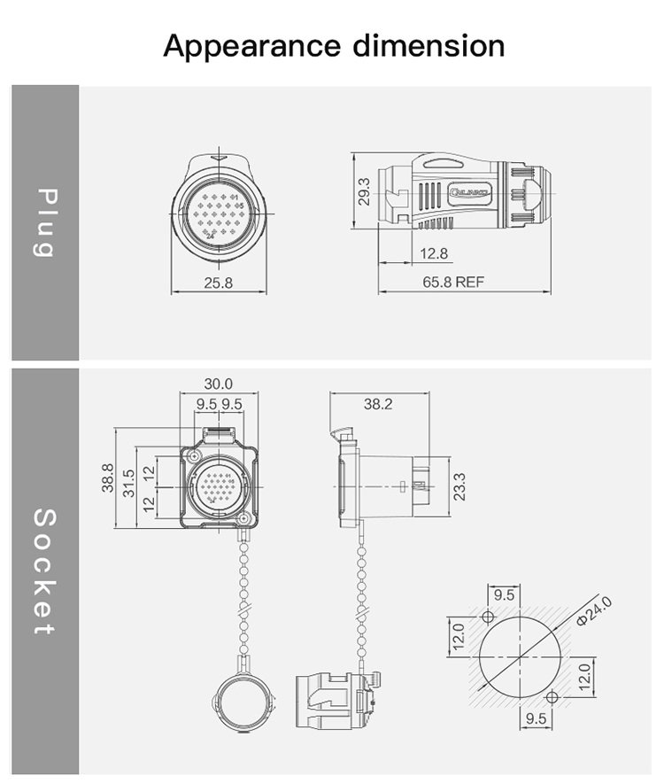 Cnlinko Connector BD24 Industrial Waterproof Metal Female Male IP68 10 Pin Plug Socket Cable Connector