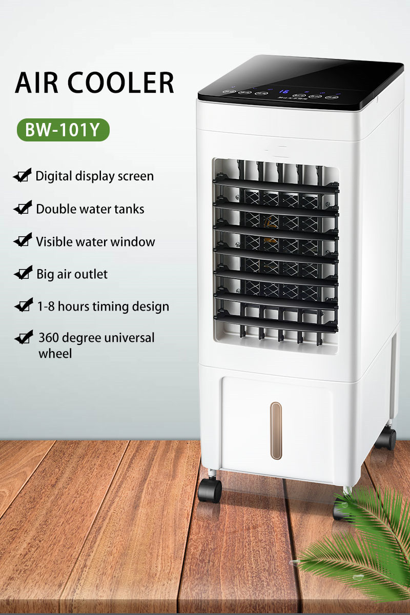 Water Air Cooler 8L Large Capacity Air Conditioning Fan with Touch and Remote Control