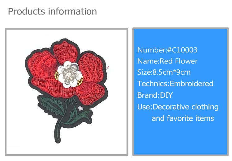 Flower Sew On Embroidered Patches / Personalised Sew On Badges Delicate Durable