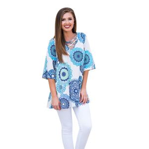 China Women Fasion Floral Printed 3/4 Sleeve Shirt Loose Casual Tops wholesale